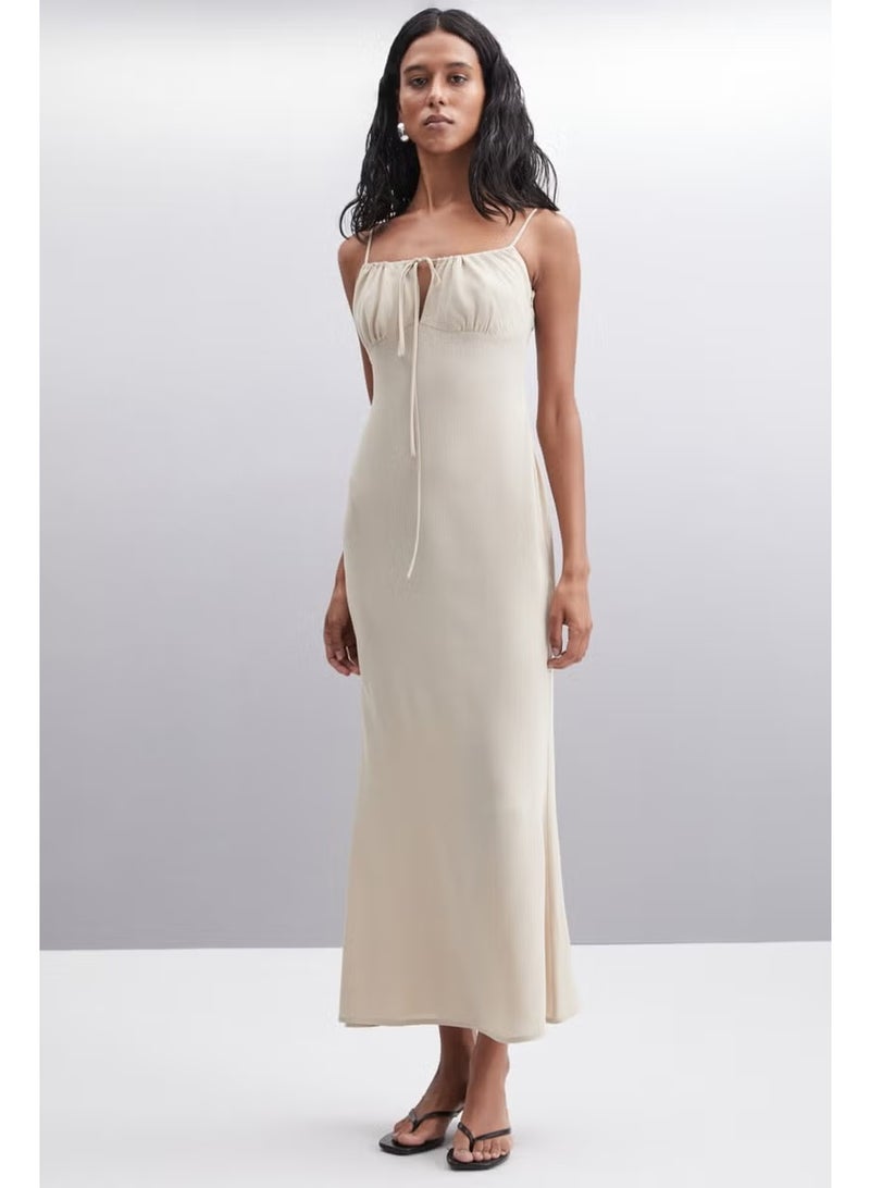 GRIMELANGE Ribbed Tie-Front Dress - Image 4